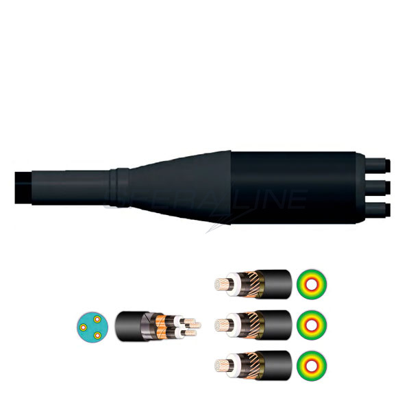 Переходная термоусадочная муфта JMPTH 12 120-240 CM для соединения трехжильного кабеля, Sicame